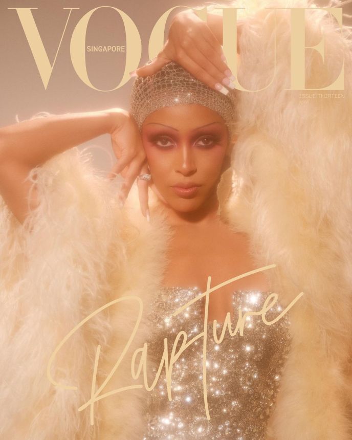 VOGUE SINGAPORE magazine side cover  April 2022