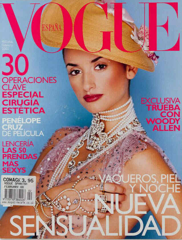 VOGUE SPAIN magazine side cover  February 2000