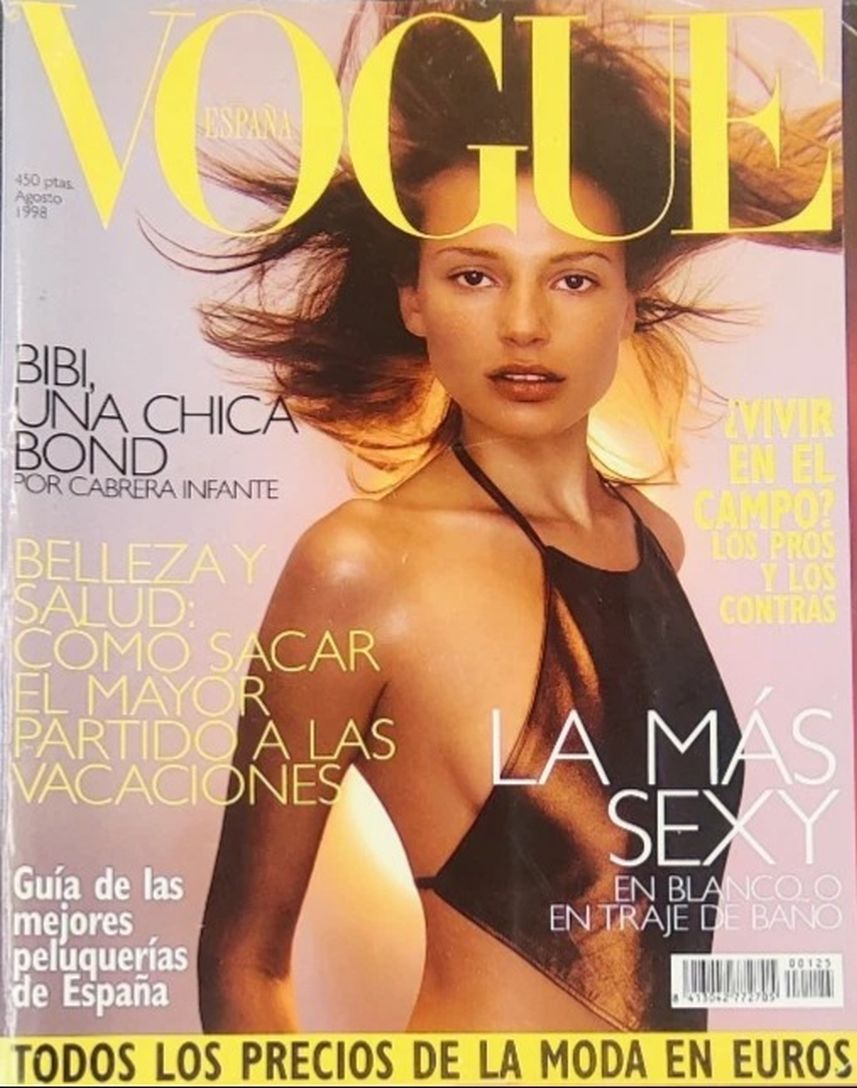 VOGUE SPAIN magazine side cover  August 1998