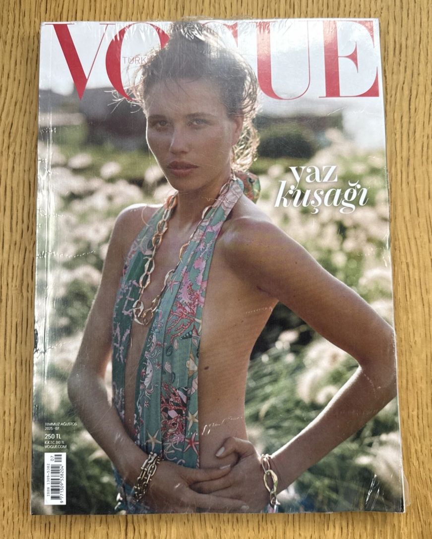 VOGUE TURKEY magazine side cover  July/August 2025