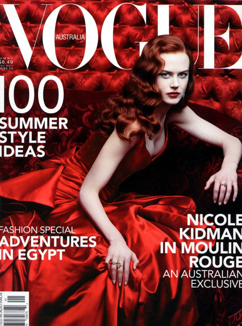 VOGUE AUSTRALIA magazine side cover  January 2001