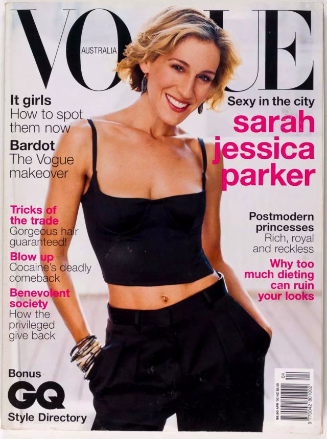 VOGUE AUSTRALIA magazine side cover  April 2002