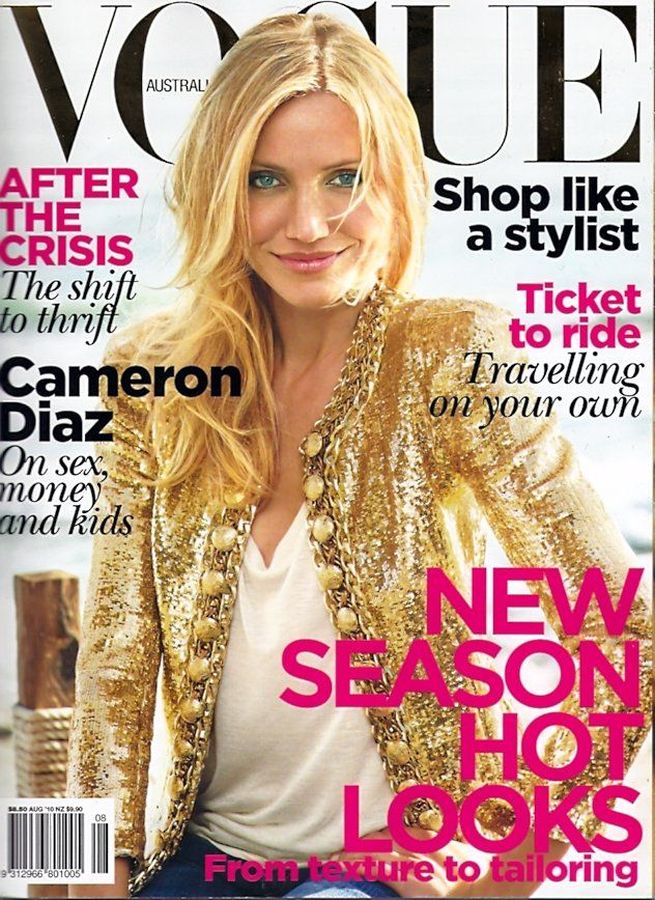 VOGUE AUSTRALIA magazine side cover  August 2010