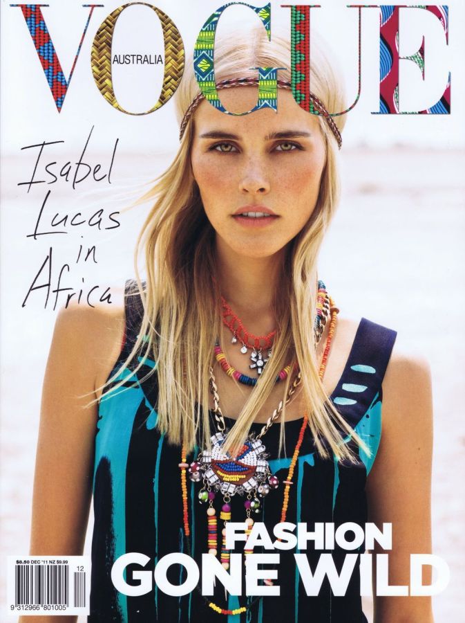 VOGUE AUSTRALIA magazine side cover  December 2011