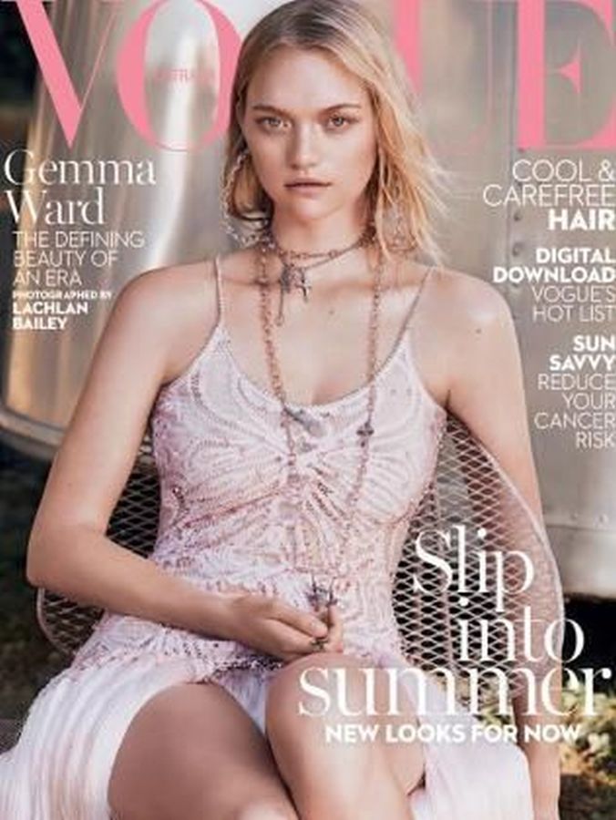 VOGUE AUSTRALIA magazine side cover  January 2016
