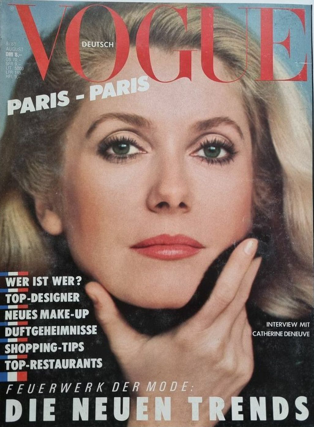 VOGUE GERMANY magazine side cover  August 1981