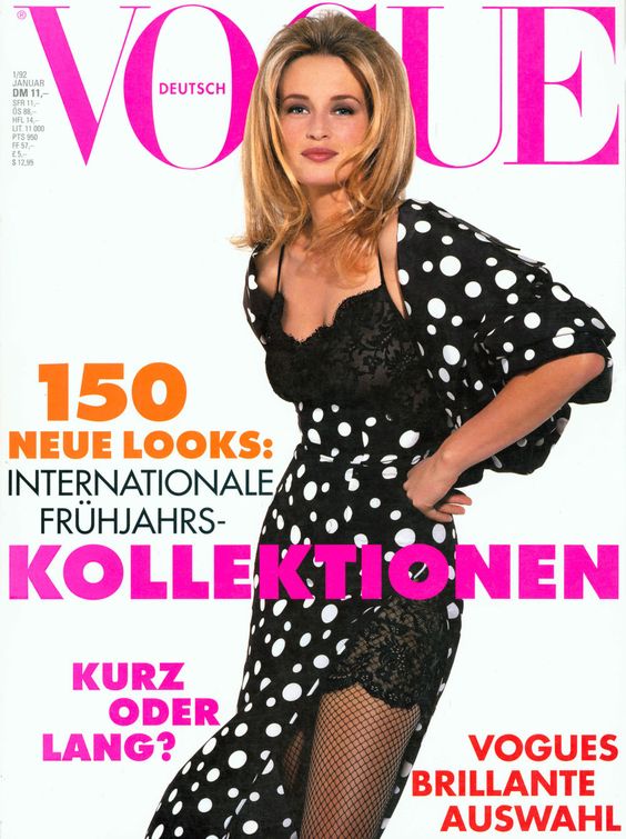 VOGUE GERMANY magazine side cover  January 1992