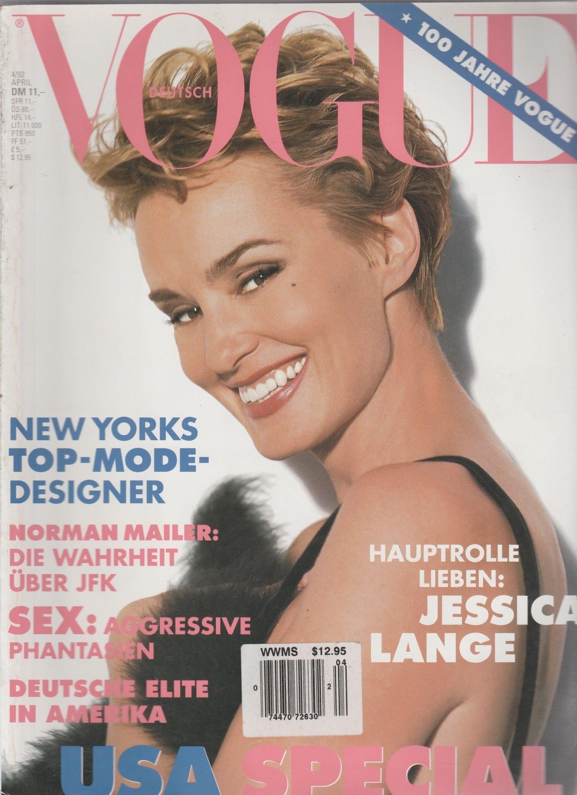 VOGUE GERMANY magazine side cover  April 1992