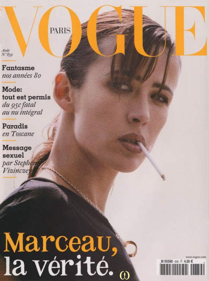 VOGUE FRANCE magazine side cover  August 2003