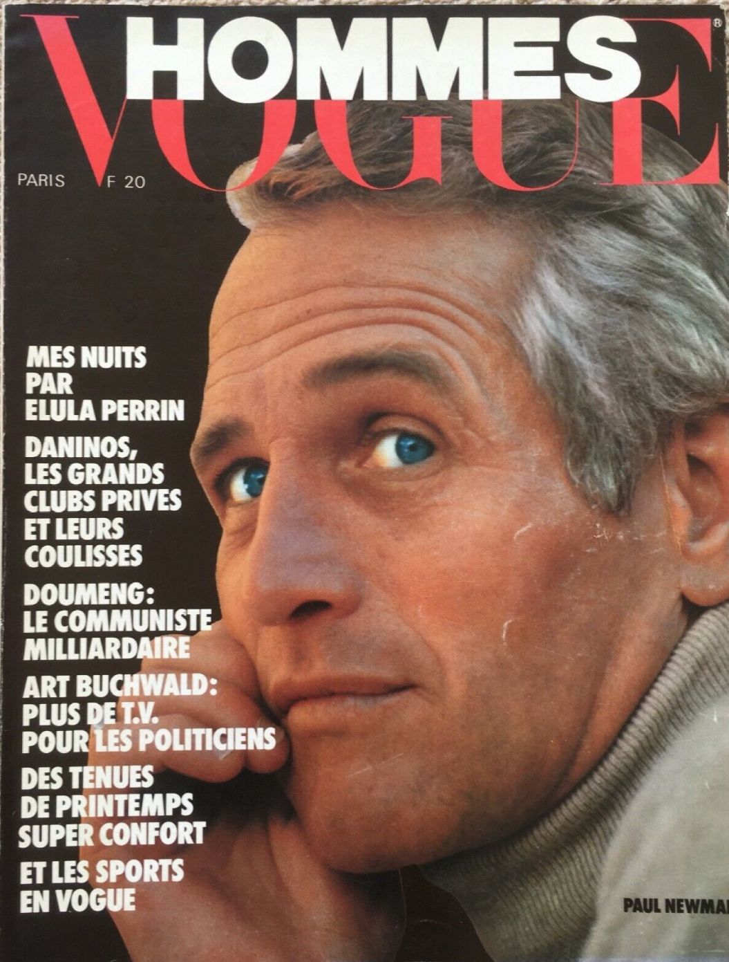 VOGUE HOMMES magazine side cover  March 1978