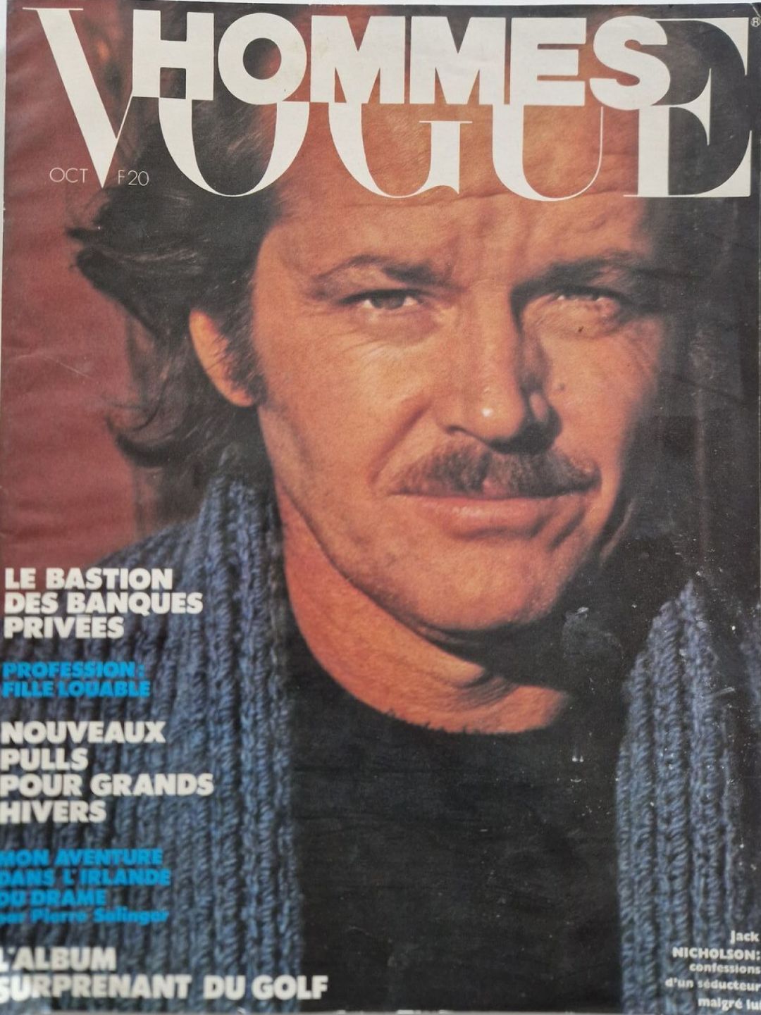 VOGUE HOMMES magazine side cover Issue 23  October 1979