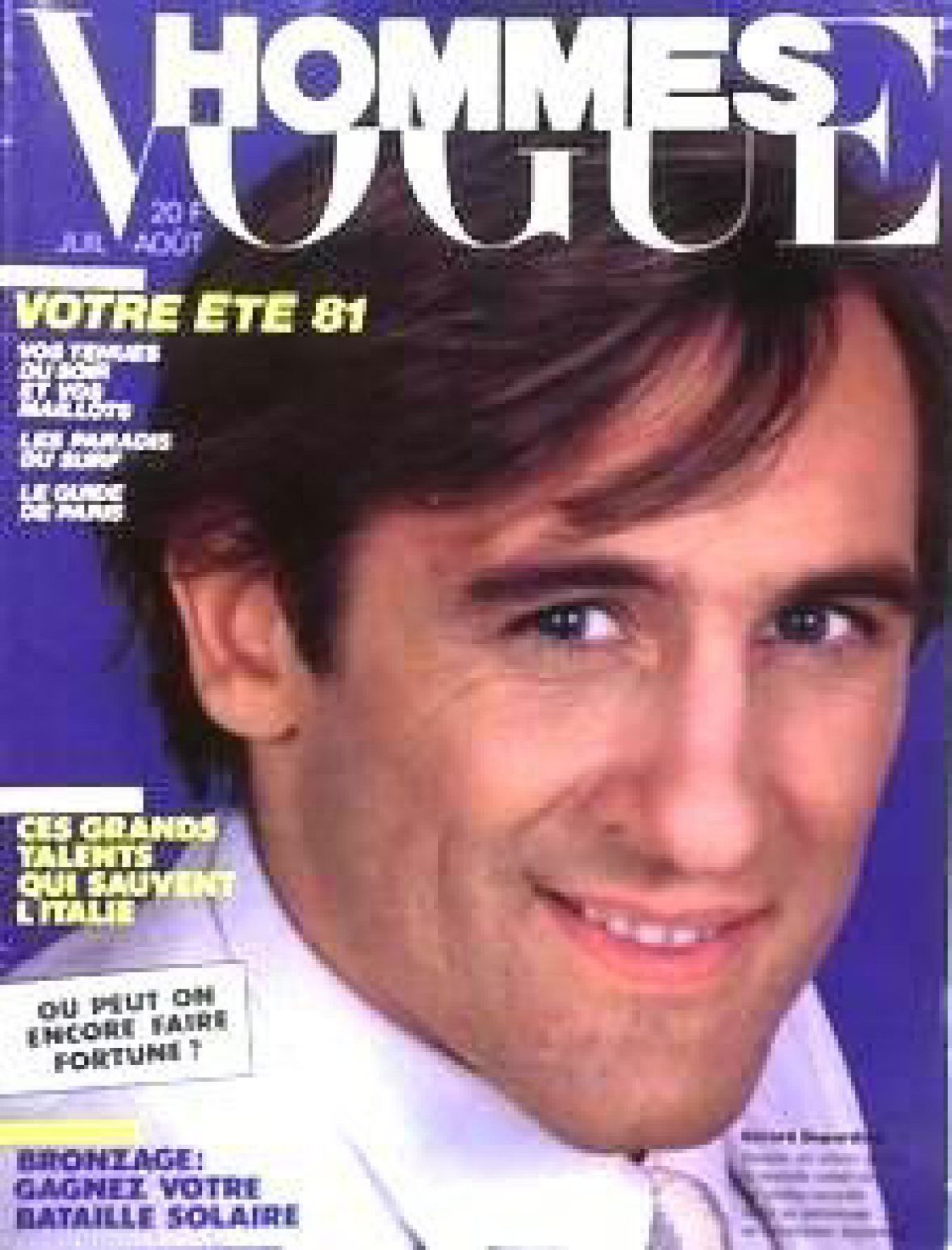 VOGUE HOMMES magazine side cover Issue 41  July 1981