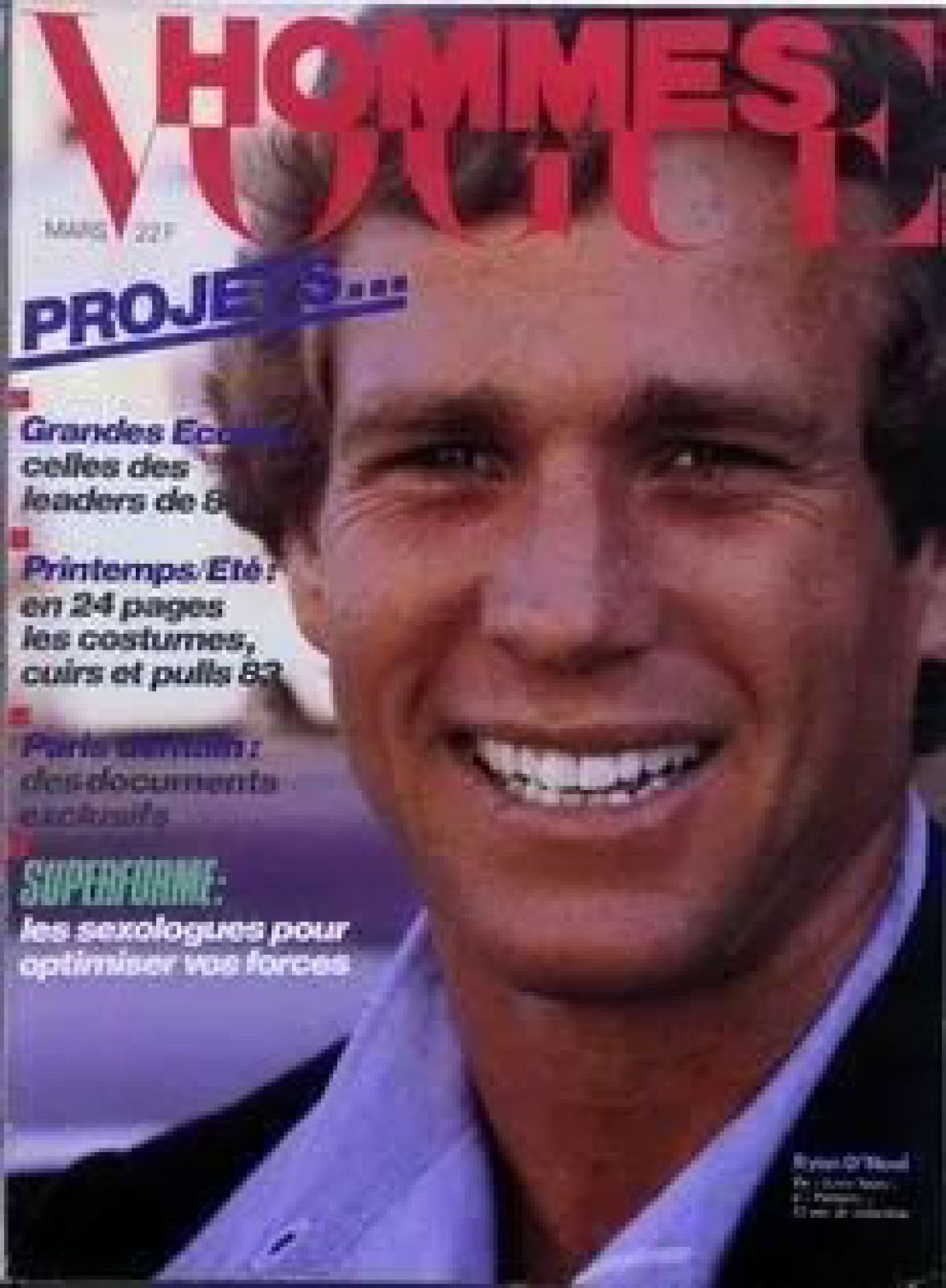 VOGUE HOMMES magazine side cover Issue 57  March 1983