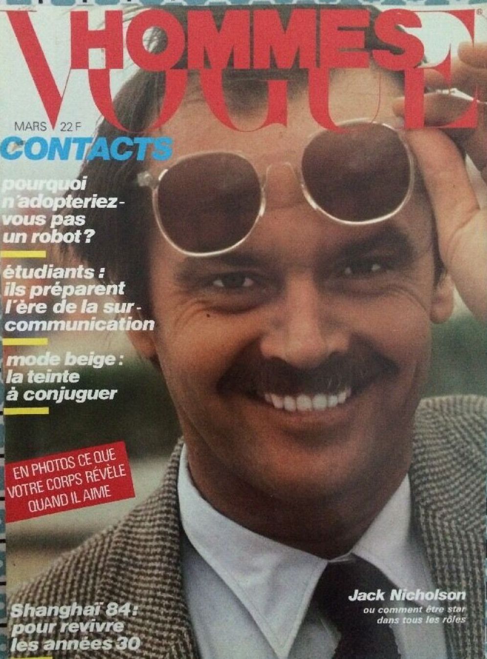 VOGUE HOMMES magazine side cover Issue 67  March 1984