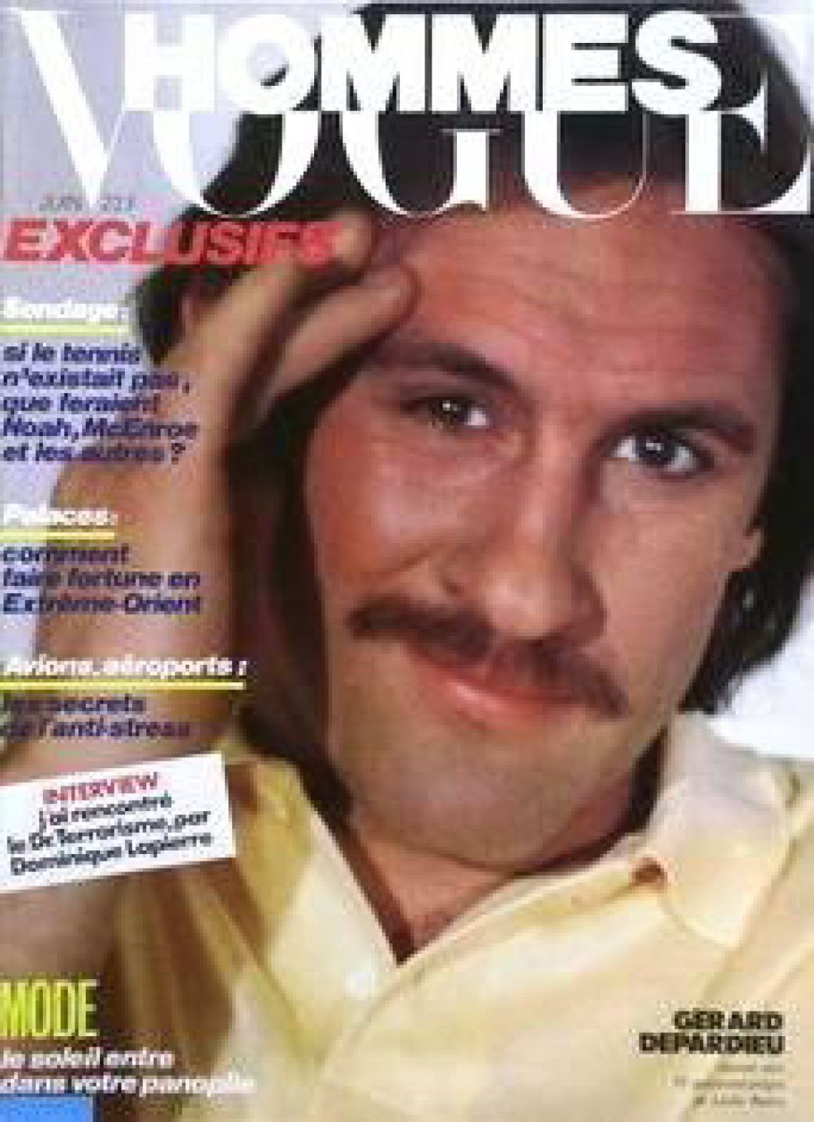 VOGUE HOMMES magazine side cover Issue 70  June 1984