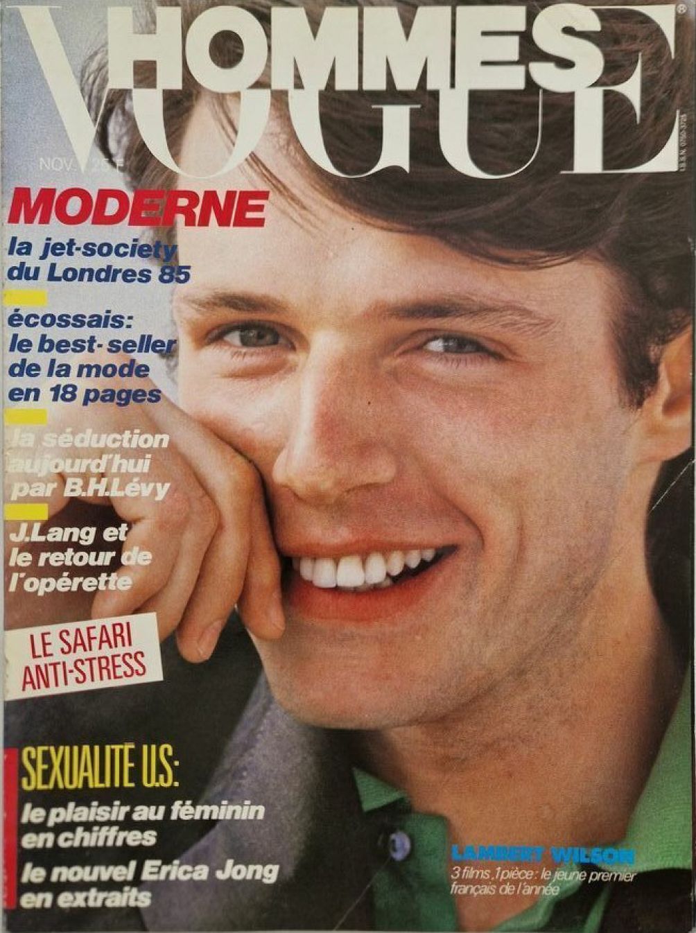 VOGUE HOMMES magazine side cover Issue 74  November 1984