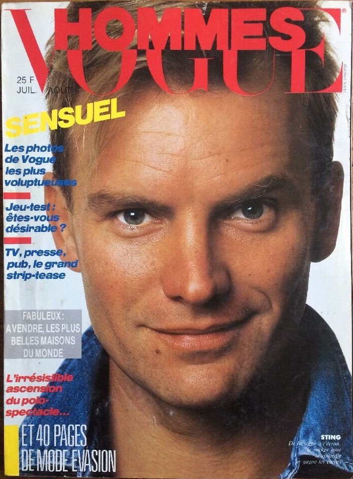 VOGUE HOMMES magazine side cover Issue 81  July/August 1985
