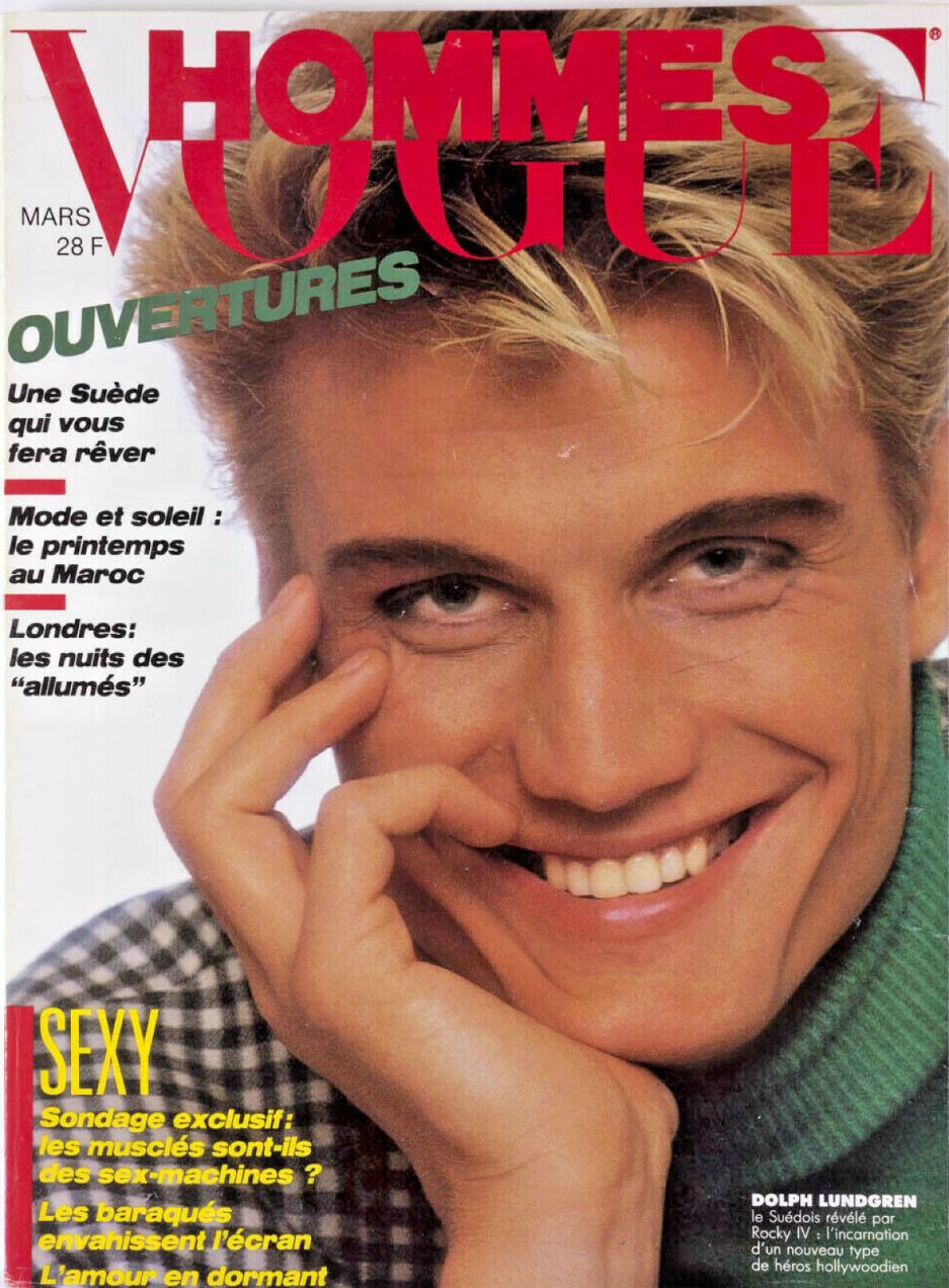 VOGUE HOMMES magazine side cover Issue 87  March 1986