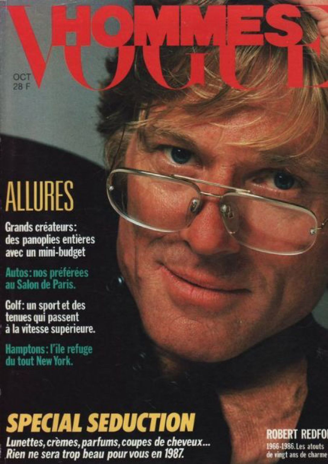 VOGUE HOMMES magazine side cover Issue 93  October 1986