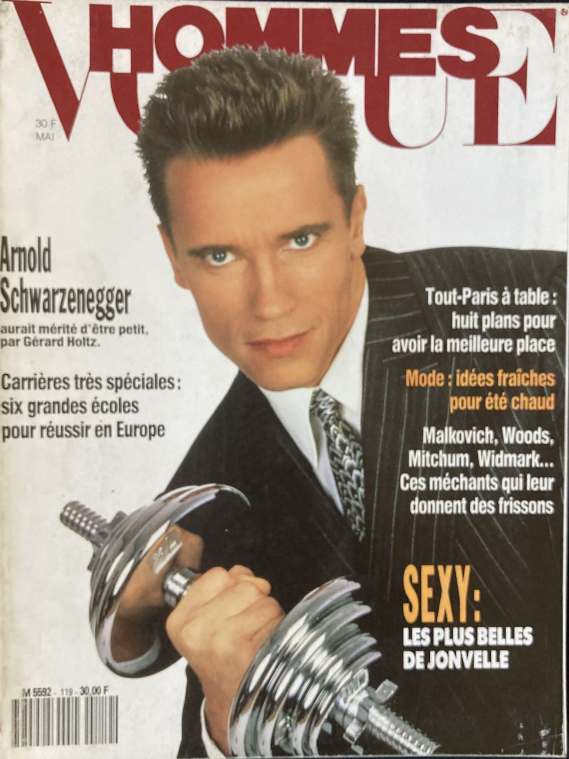 VOGUE HOMMES magazine side cover Issue 119  May 1989
