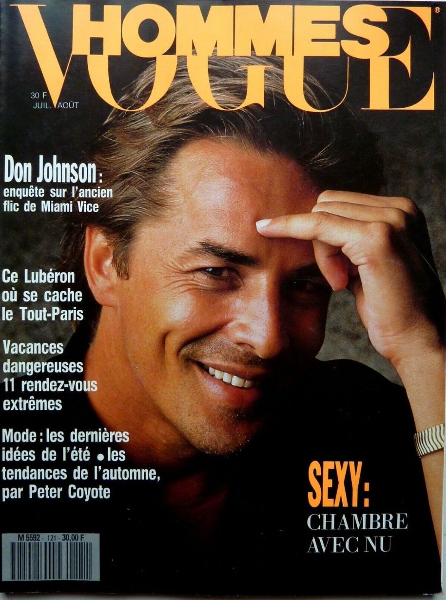 VOGUE HOMMES magazine side cover Issue 121  July/August 1989