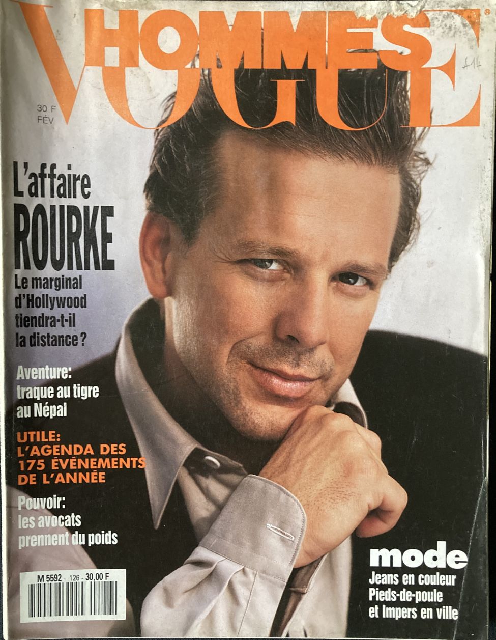 VOGUE HOMMES magazine side cover Issue 126  February 1990