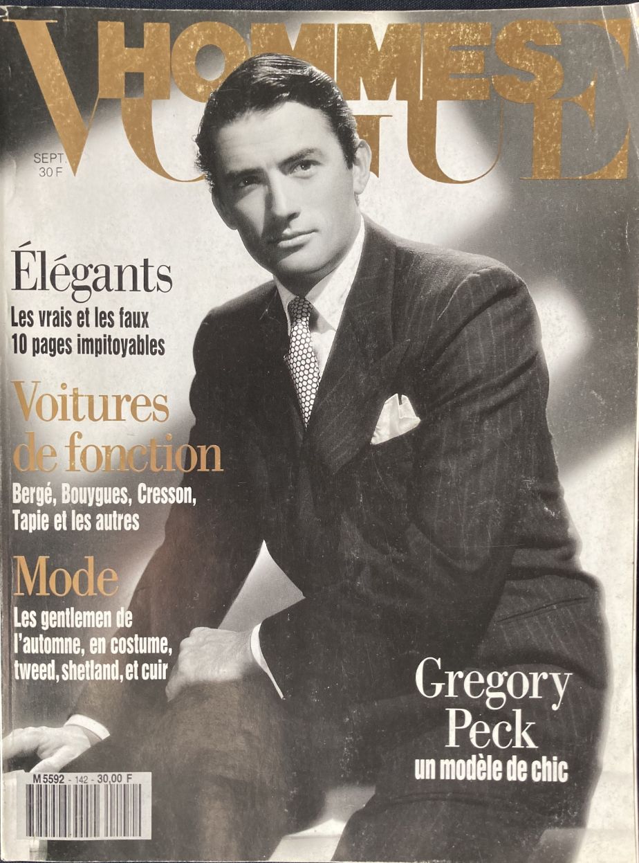 VOGUE HOMMES magazine side cover Issue 142  September 1991