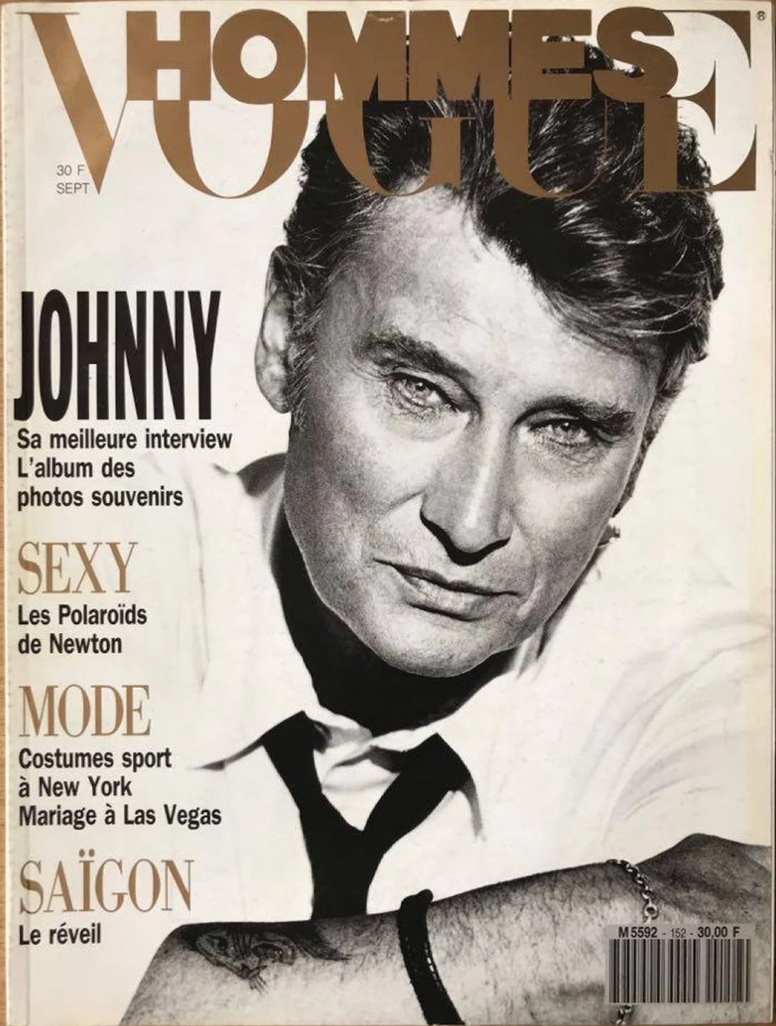 VOGUE HOMMES magazine side cover Issue 152  September 1992