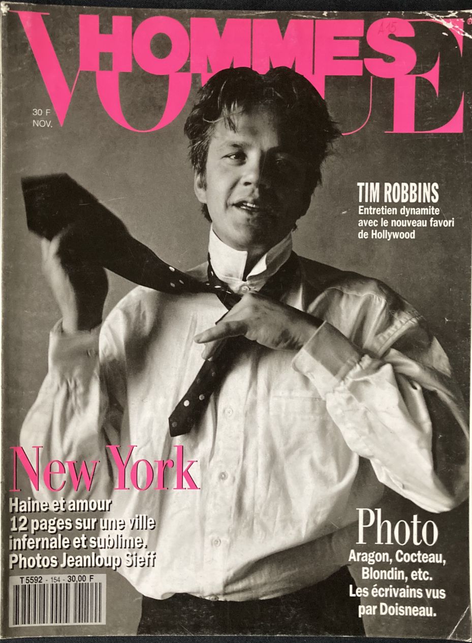 VOGUE HOMMES magazine side cover Issue 154  November 1992