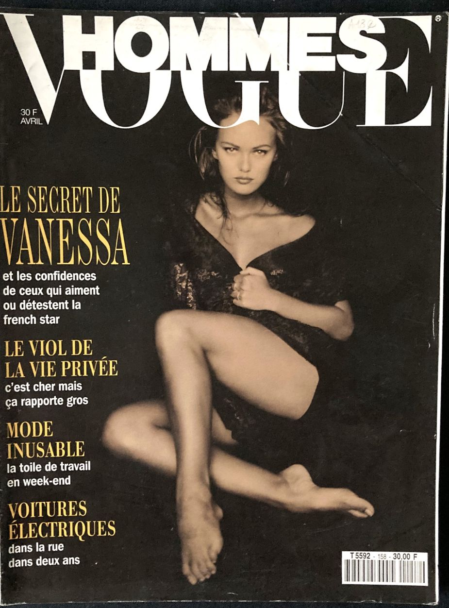 VOGUE HOMMES magazine side cover Issue 158  April 1993