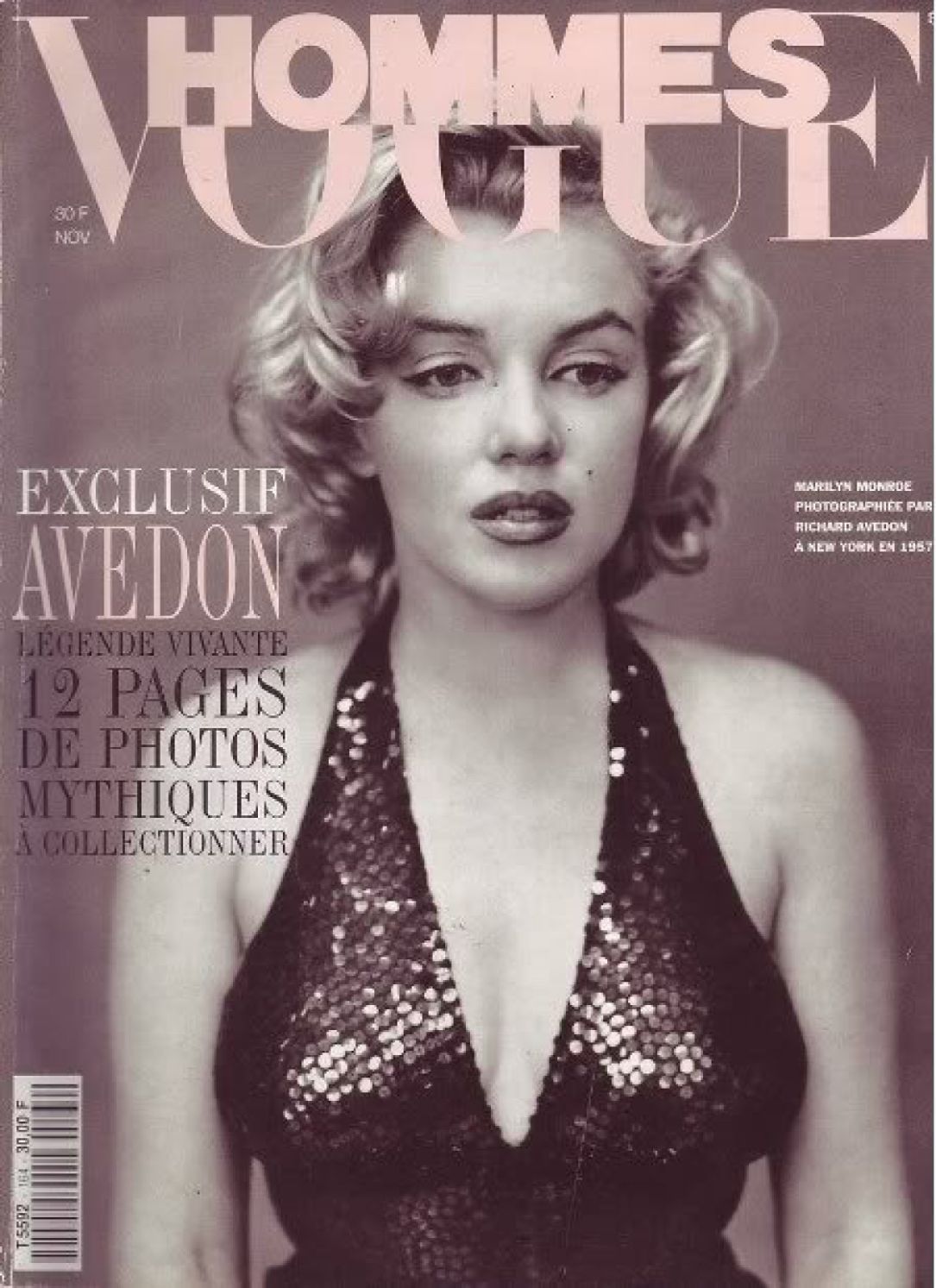 VOGUE HOMMES magazine side cover Issue 164  November 1993