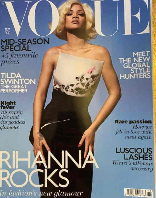 VOGUE UK magazine side cover  November 2011