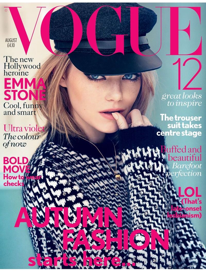VOGUE UK magazine side cover  August 2012