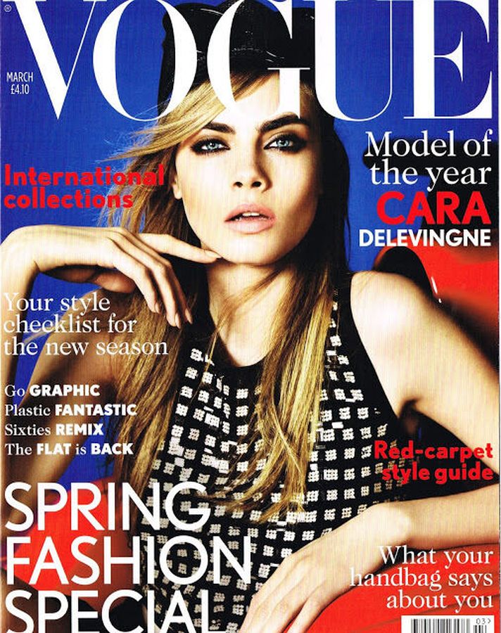 VOGUE UK magazine side cover  March 2013
