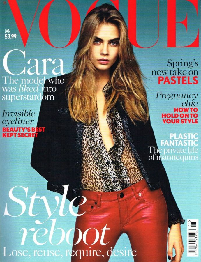 VOGUE UK magazine side cover  January 2014