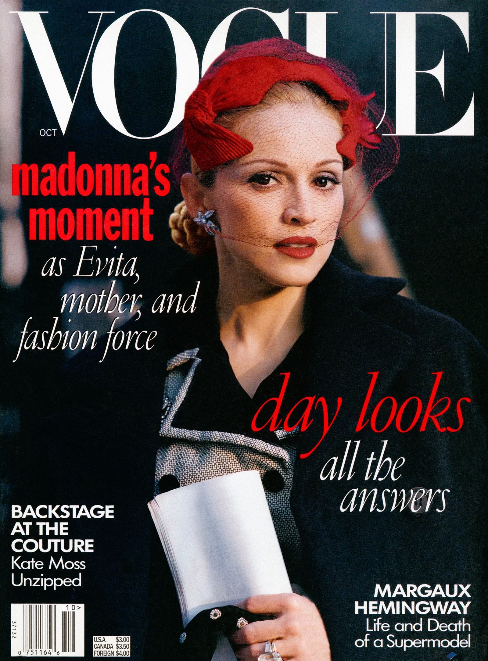 VOGUE USA magazine side cover  October 1996
