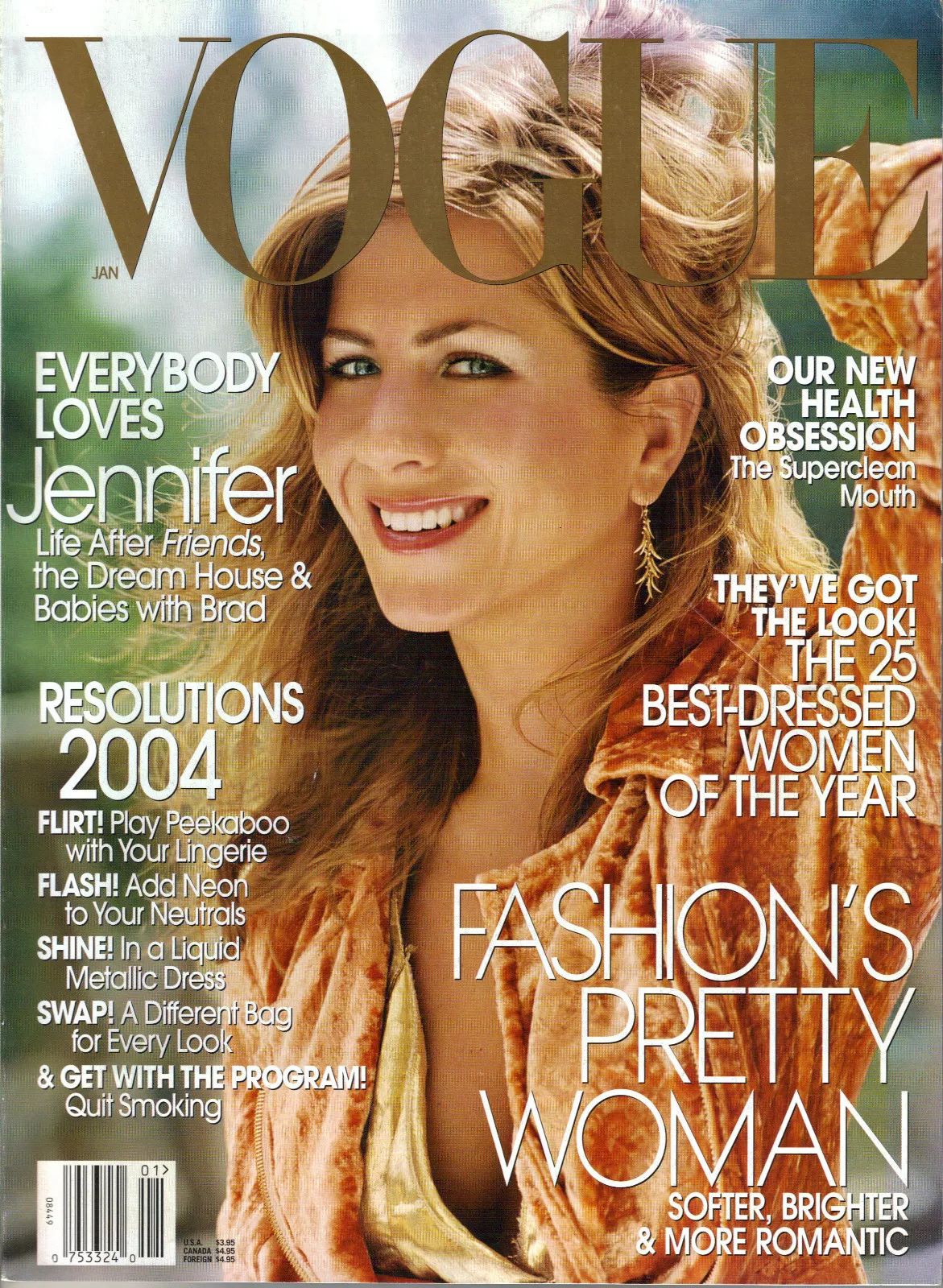VOGUE USA magazine side cover  January 2004