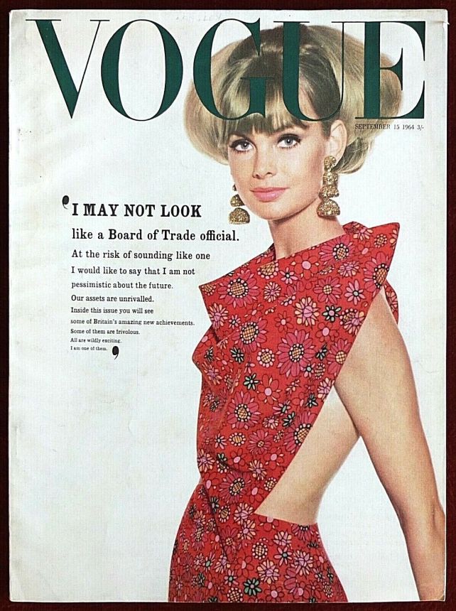 VOGUE UK magazine side cover 15 September 1964