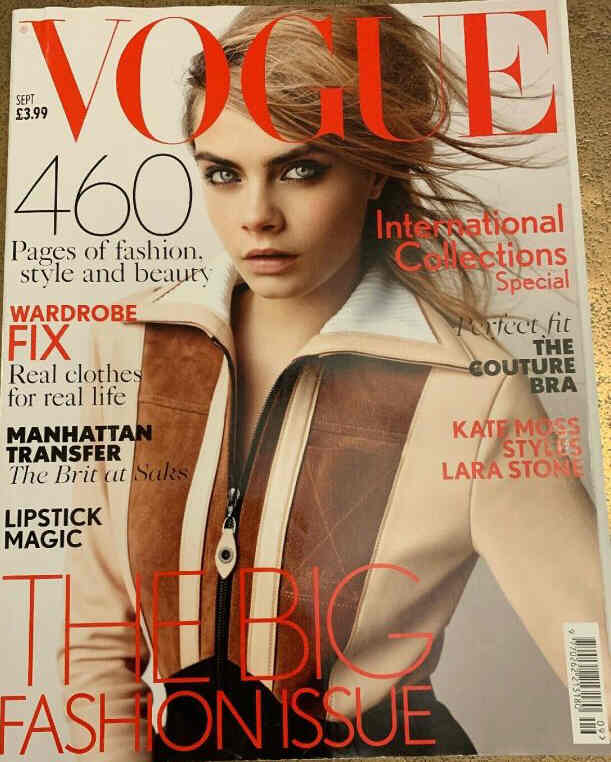 VOGUE UK magazine side cover  September 2014