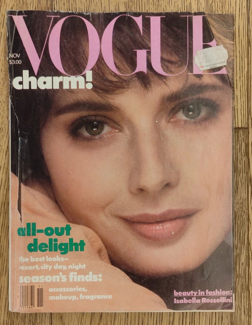 VOGUE USA magazine side cover  November 1982