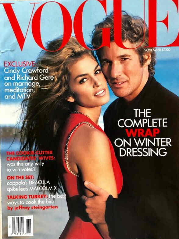 VOGUE USA magazine side cover  November 1992