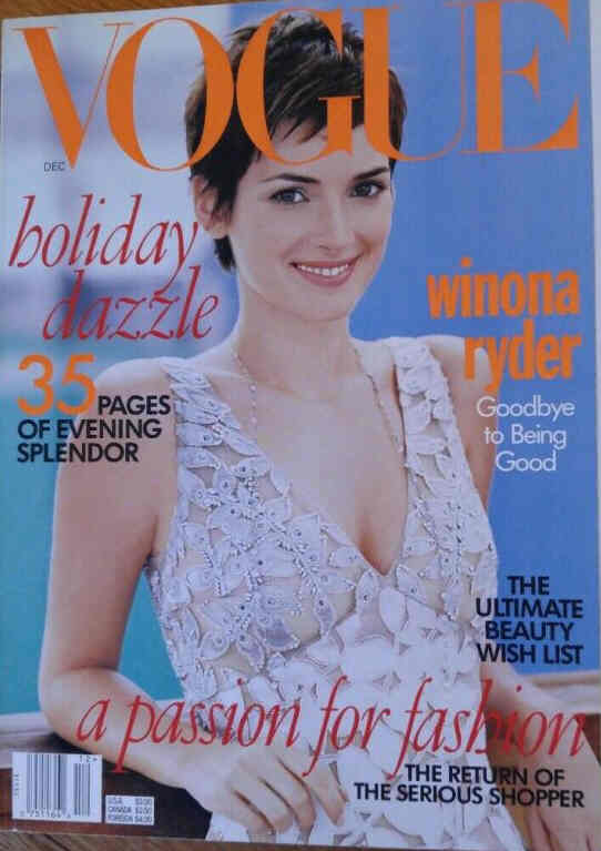 VOGUE USA magazine side cover  December 1996
