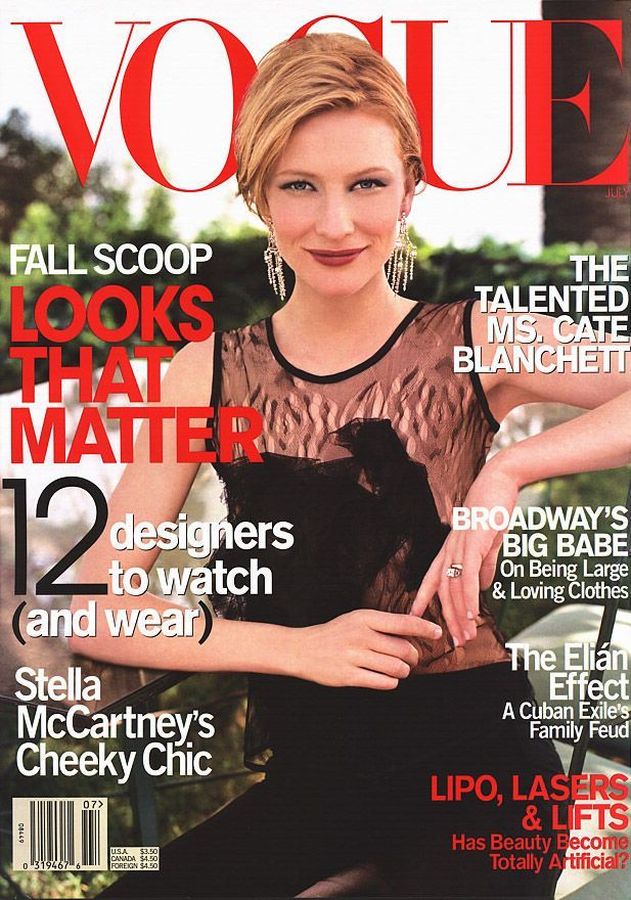 VOGUE USA magazine side cover  July 2000