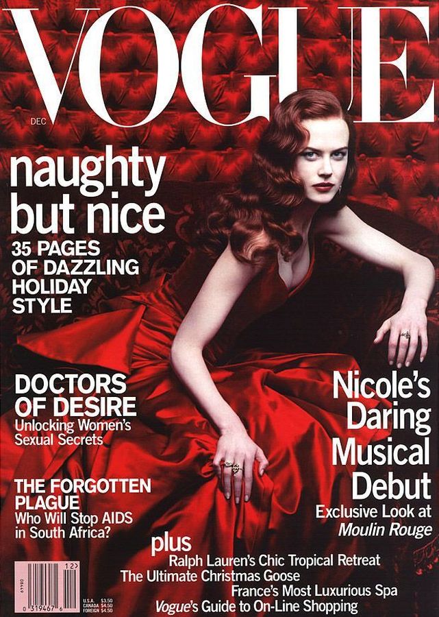 VOGUE USA magazine side cover  December 2000