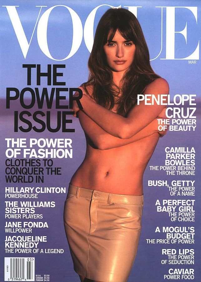 VOGUE USA magazine side cover  March 2001