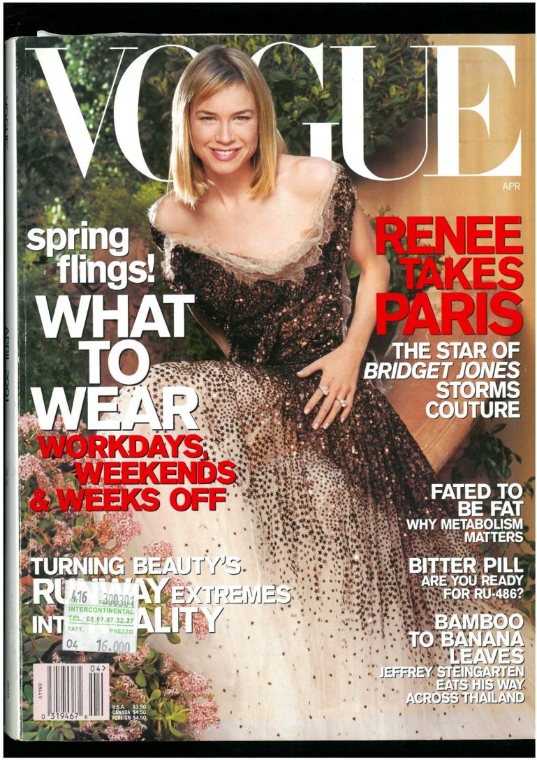VOGUE USA magazine side cover  April 2001