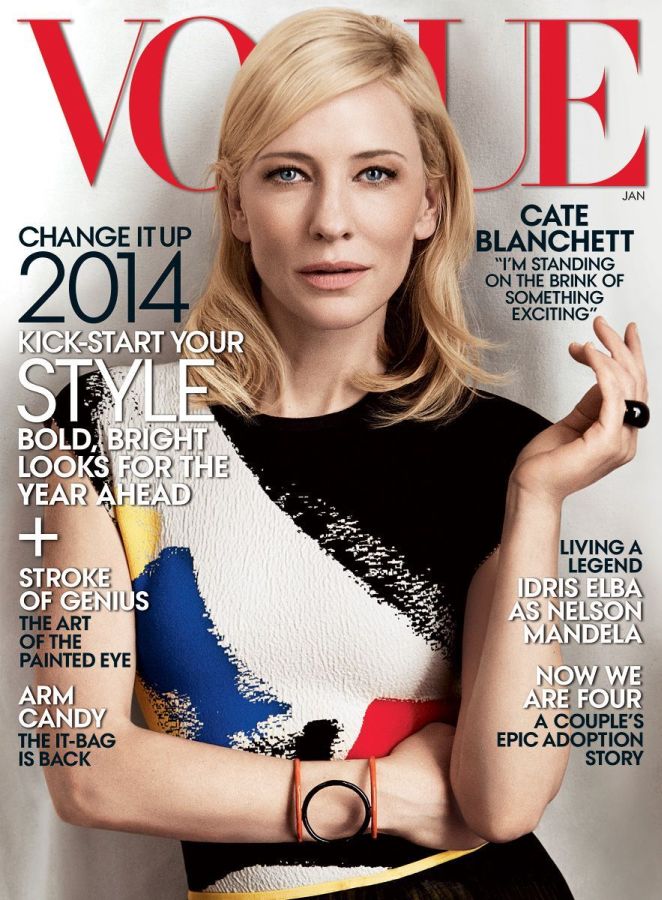 VOGUE USA magazine side cover  January 2014