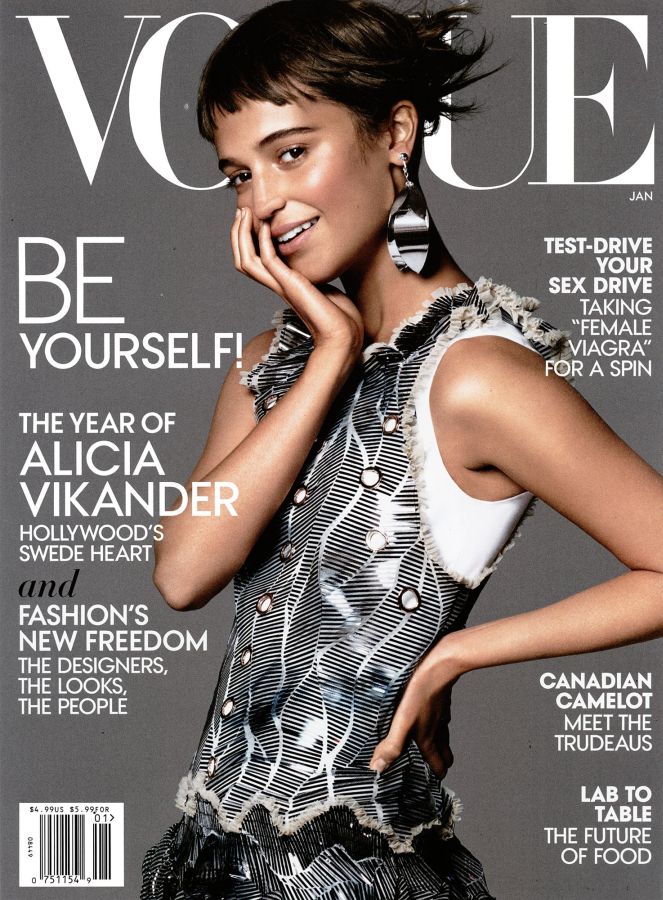VOGUE USA magazine side cover  January 2016