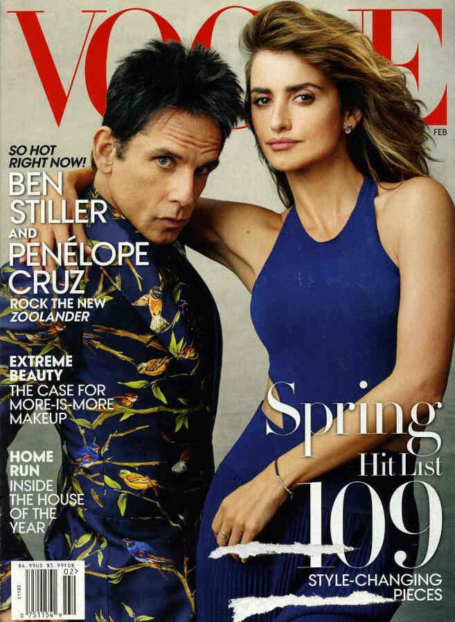 VOGUE USA magazine side cover  February 2016