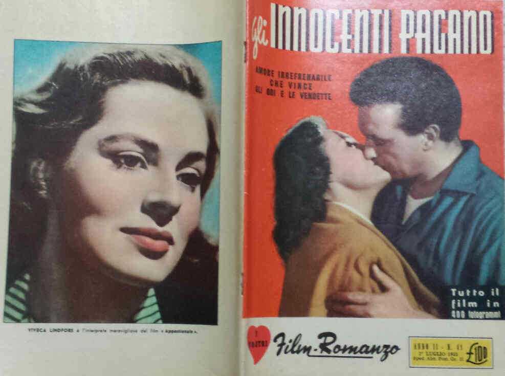 I VOSTRI FILM-ROMANZO magazine side cover Issue 41 2 July 1955